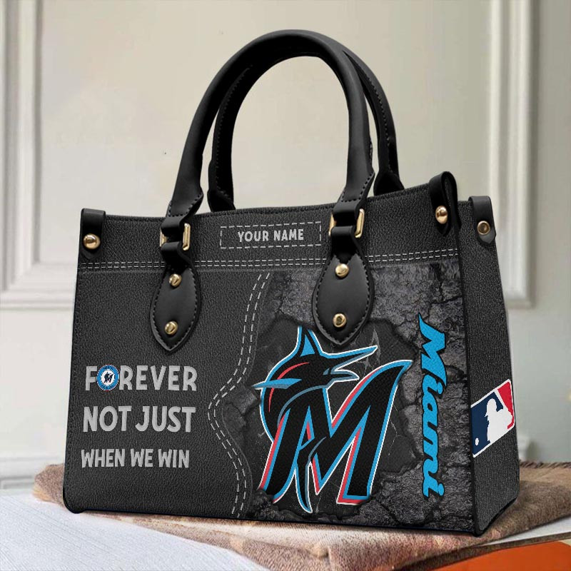 Sportswearmerch Miami Marlins MLB Leather Handbag For Fan