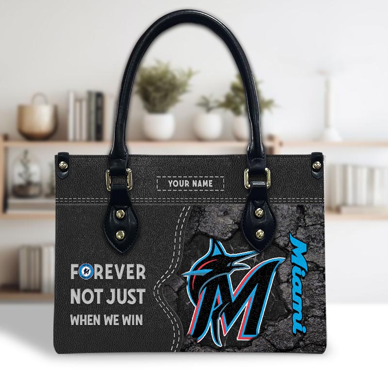Sportswearmerch Miami Marlins MLB Leather Handbag For Fan