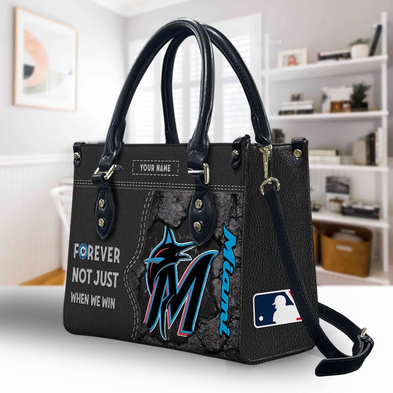 Sportswearmerch Miami Marlins MLB Leather Handbag For Fan