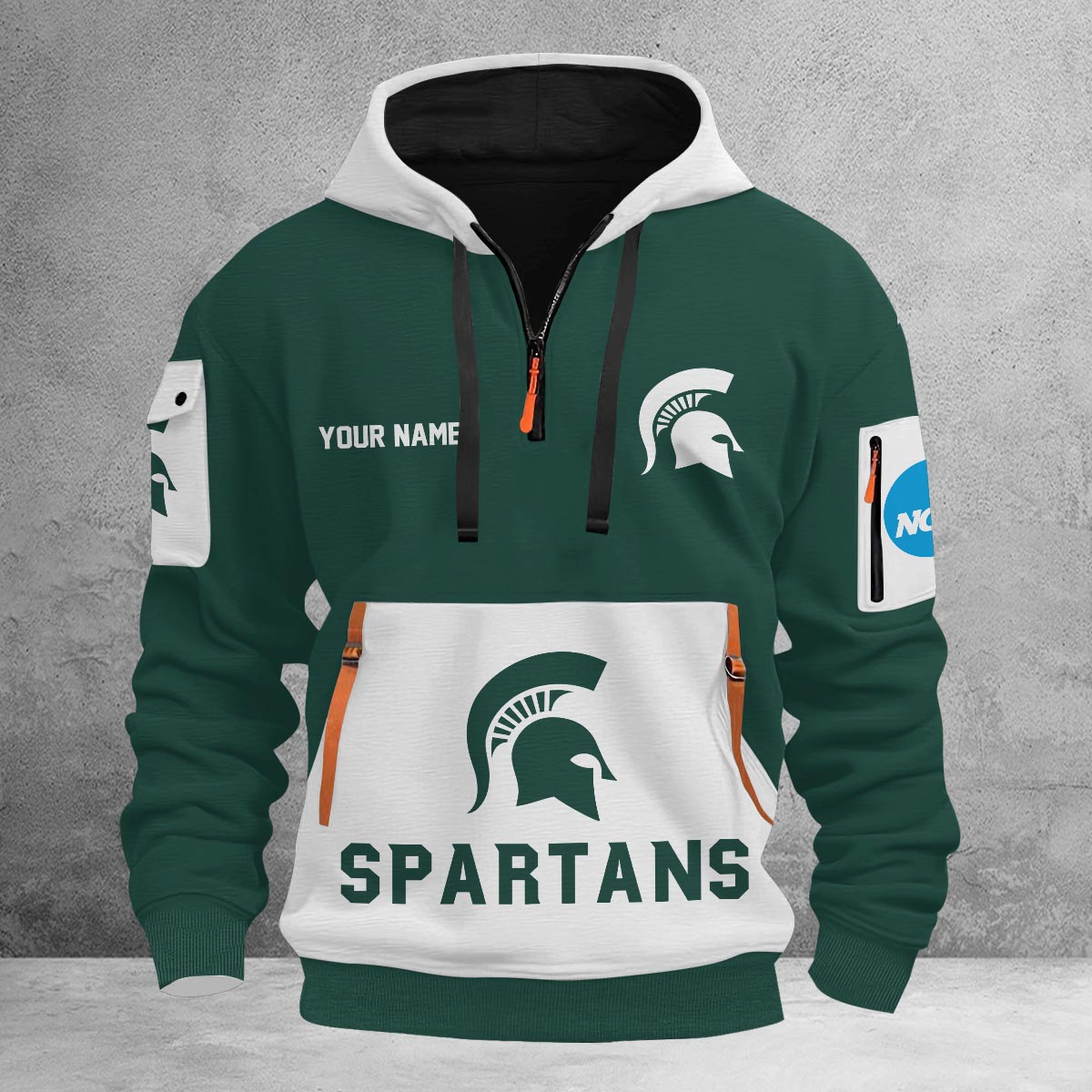 Sportswearmerch Michigan State Spartans NCAA Half Zip Hoodie Personalized For Fan