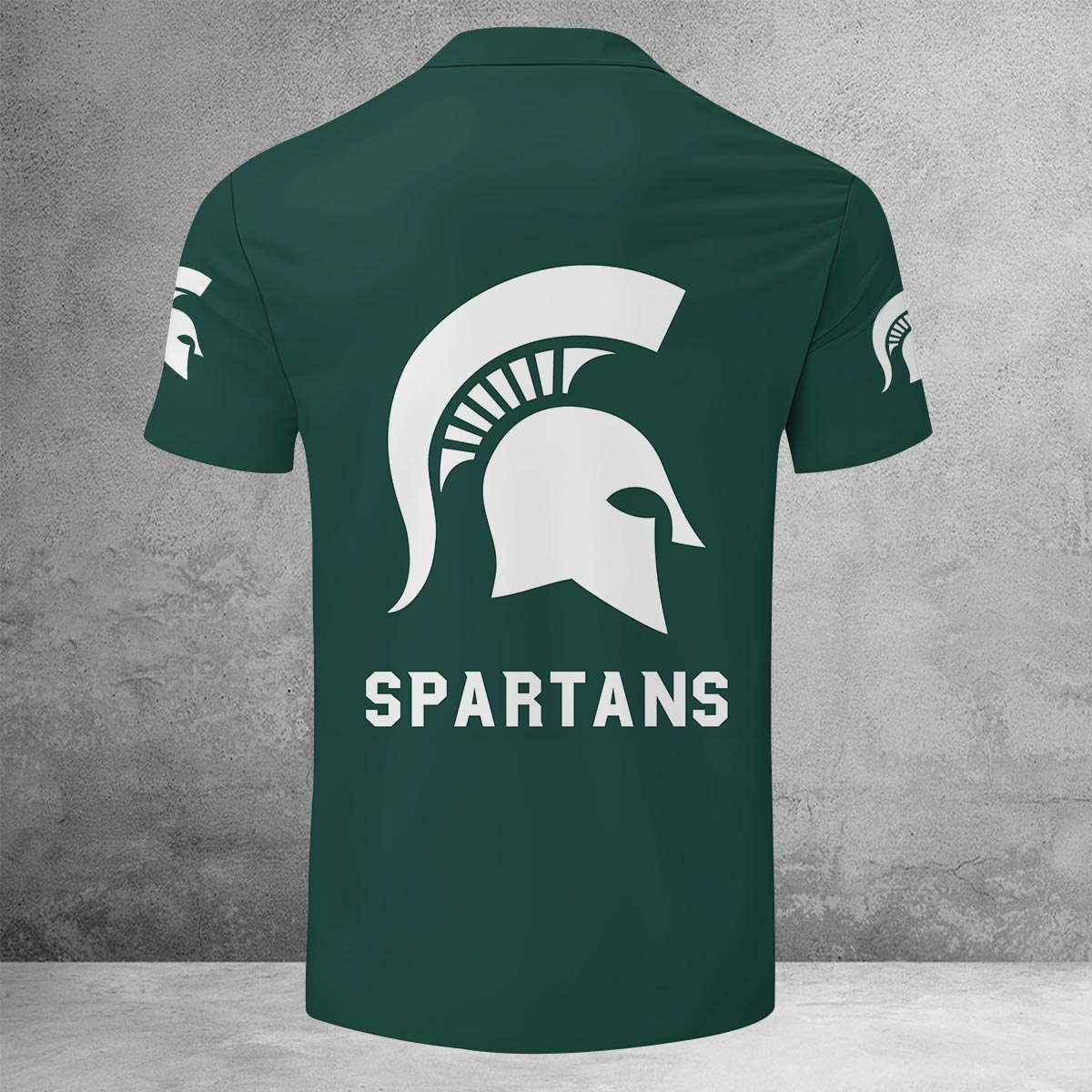 Sportswearmerch Michigan State Spartans NCAA Lapel Zip Polo Shirt For Fan