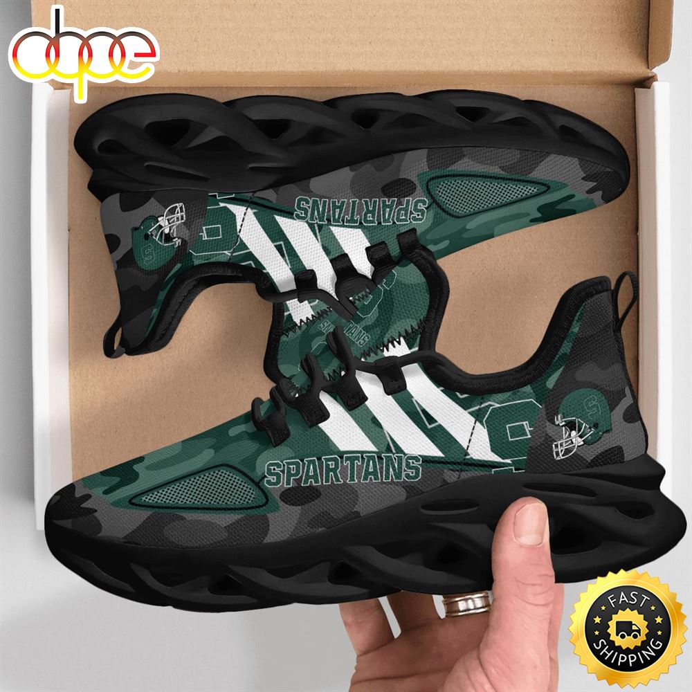 Sportswearmerch Michigan State Spartans NCAA Military Camouflage Max Soul Shoes Sneakers For Men And Women