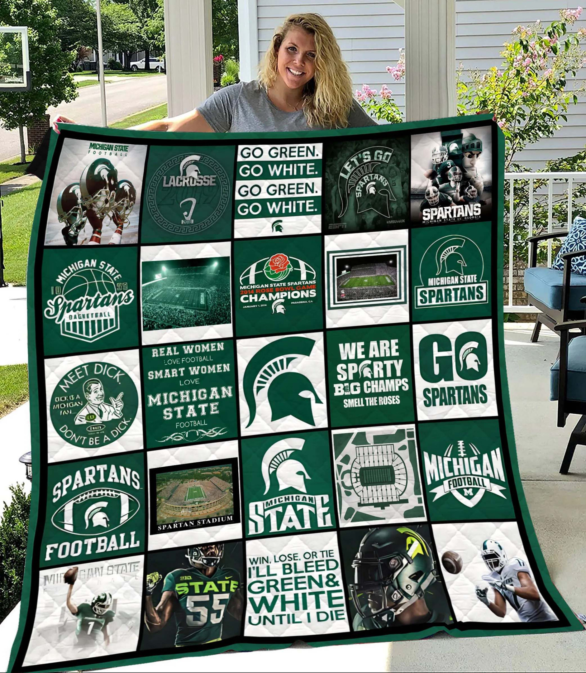 Sportswearmerch Michigan State Spartans NCAA Quilt Blanket For Fan