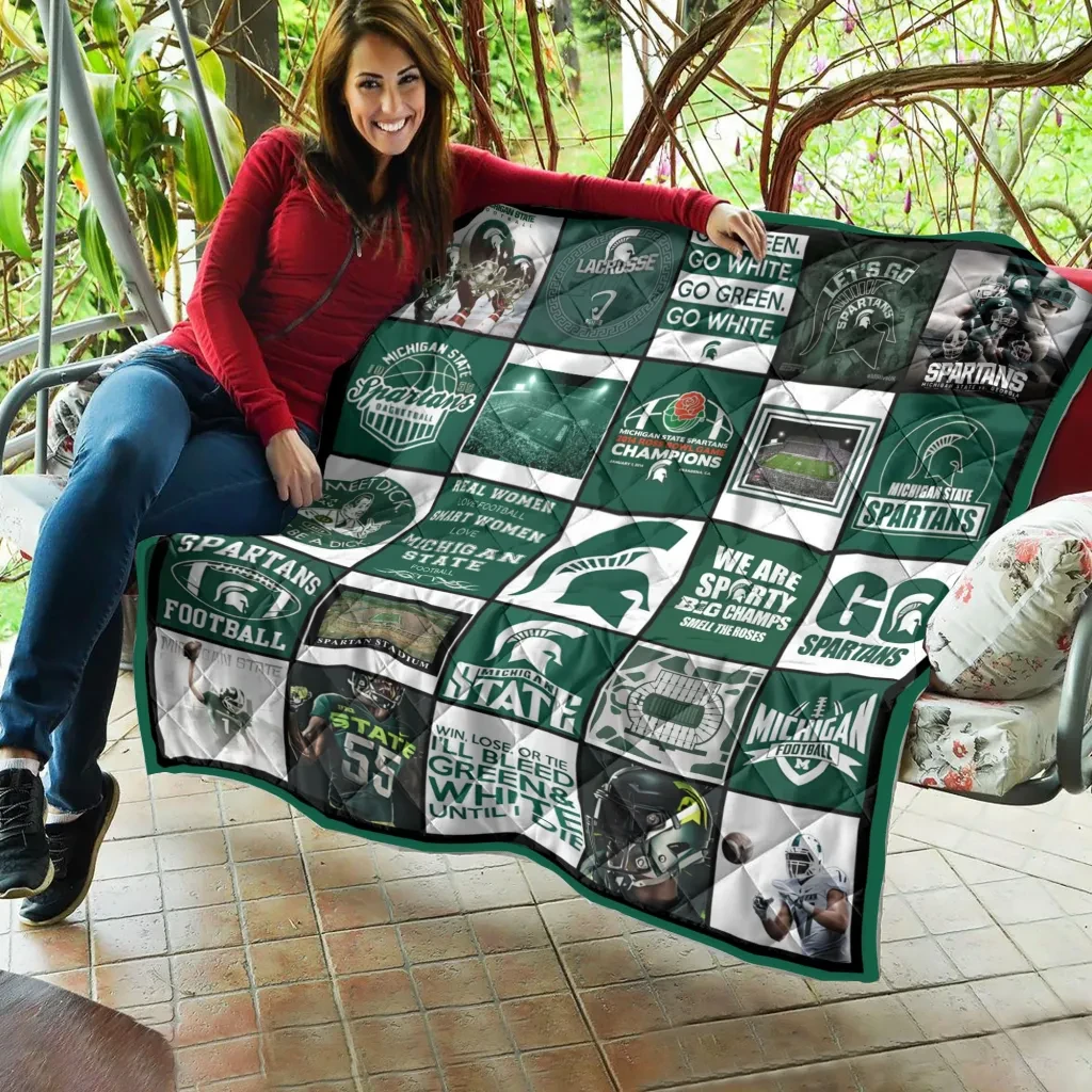 Sportswearmerch Michigan State Spartans NCAA Quilt Blanket For Fan