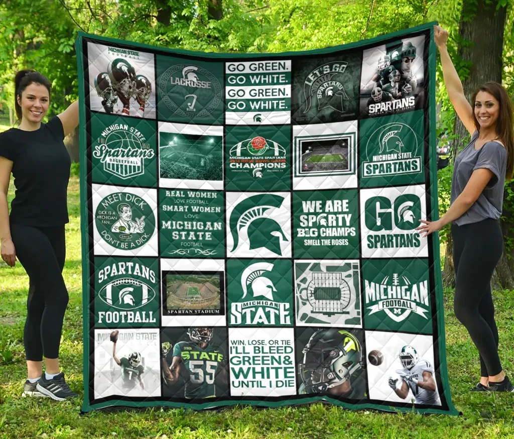 Sportswearmerch Michigan State Spartans NCAA Quilt Blanket For Fan