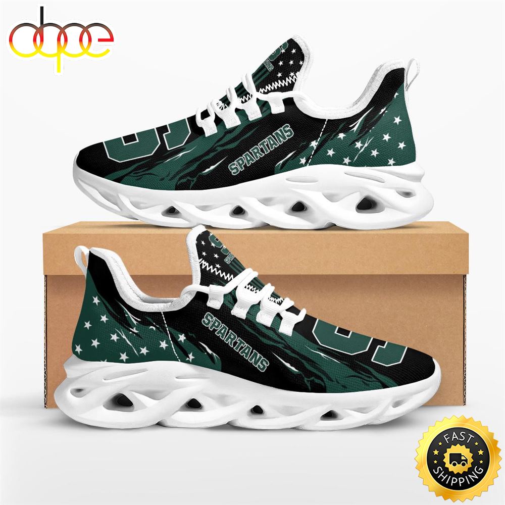 Sportswearmerch Michigan State Spartans NCAA Stars and Stripes Max Soul Shoes Sneakers For Men And Women