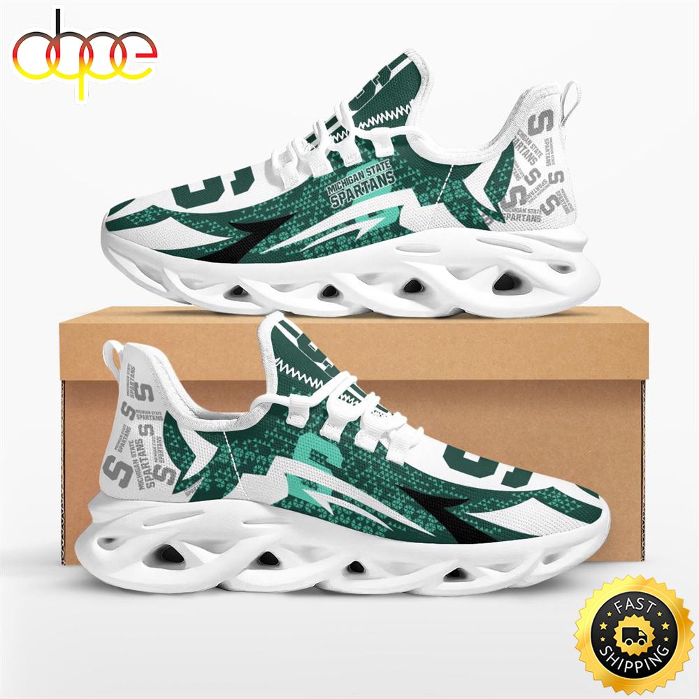 Sportswearmerch Michigan State Spartans NCAA Symbol Geometric Pattern Max Soul Shoes Sneakers For Men And Women
