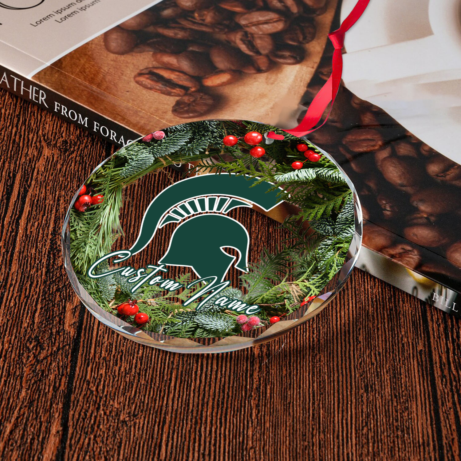 Sportswearmerch Michigan State Spartans NCAA x Christmas Glass Ornament Gift For Fans
