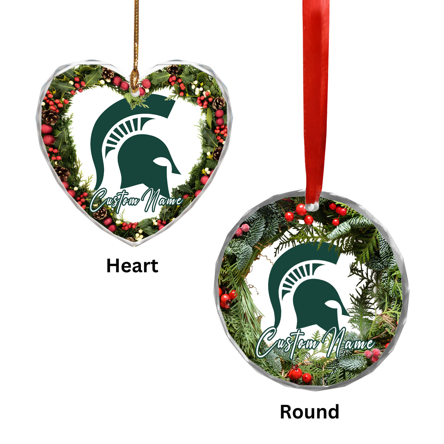 Sportswearmerch Michigan State Spartans NCAA x Christmas Glass Ornament Gift For Fans