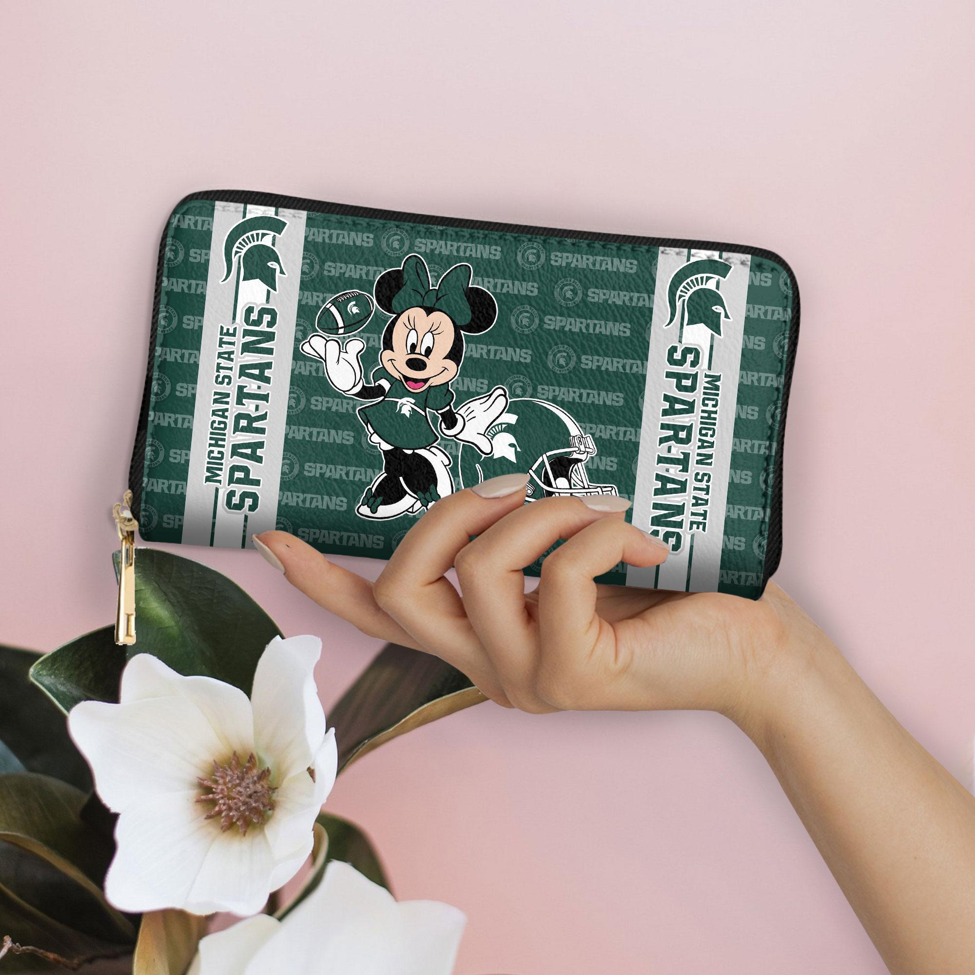 Sportswearmerch Michigan State Spartans NCAA x Minnie Women Leather Handbag For Fan