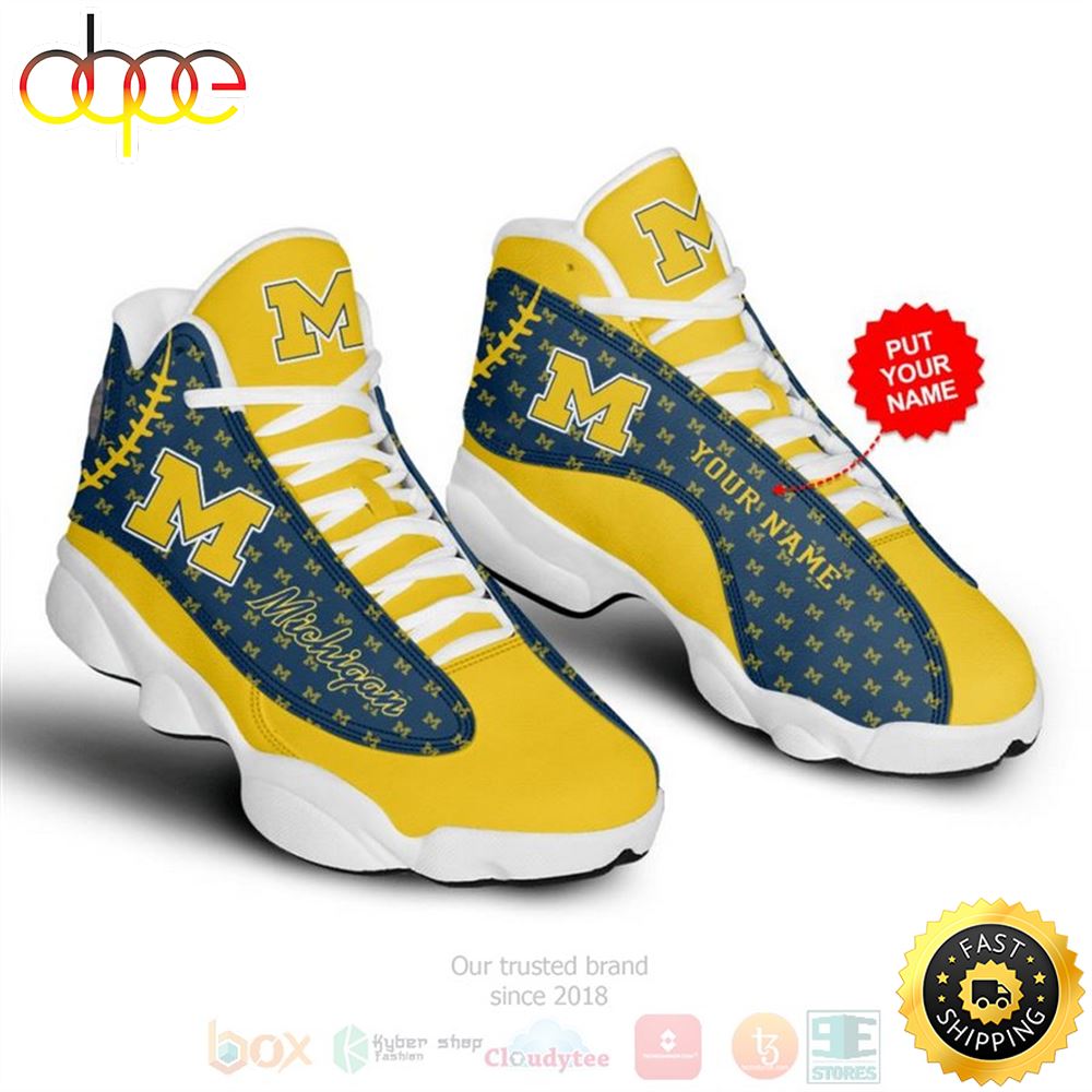 Sportswearmerch Michigan Wolverines NCAA AJ13 Sneakers Shoes For Men And Women