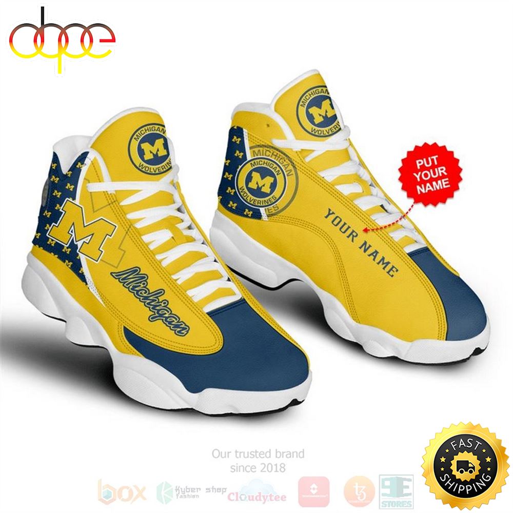 Sportswearmerch Michigan Wolverines NCAA AJ13 Sneakers Shoes For Men And Women