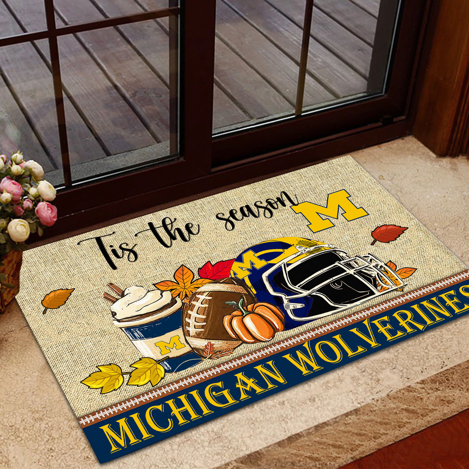 Sportswearmerch Michigan Wolverines NCAA Fall Football Custom Doormat For Fan