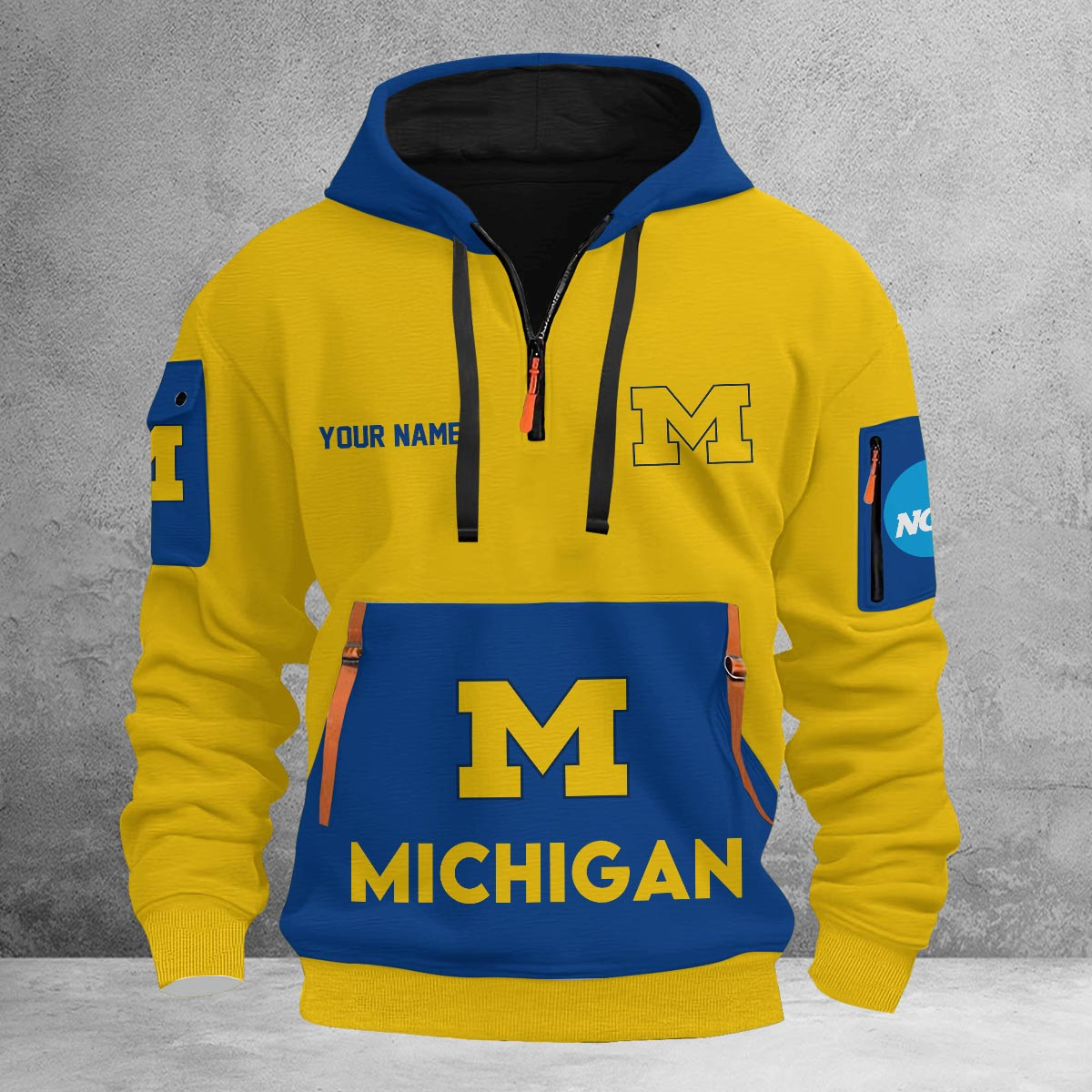 Sportswearmerch Michigan Wolverines NCAA Half Zip Hoodie Personalized For Fan