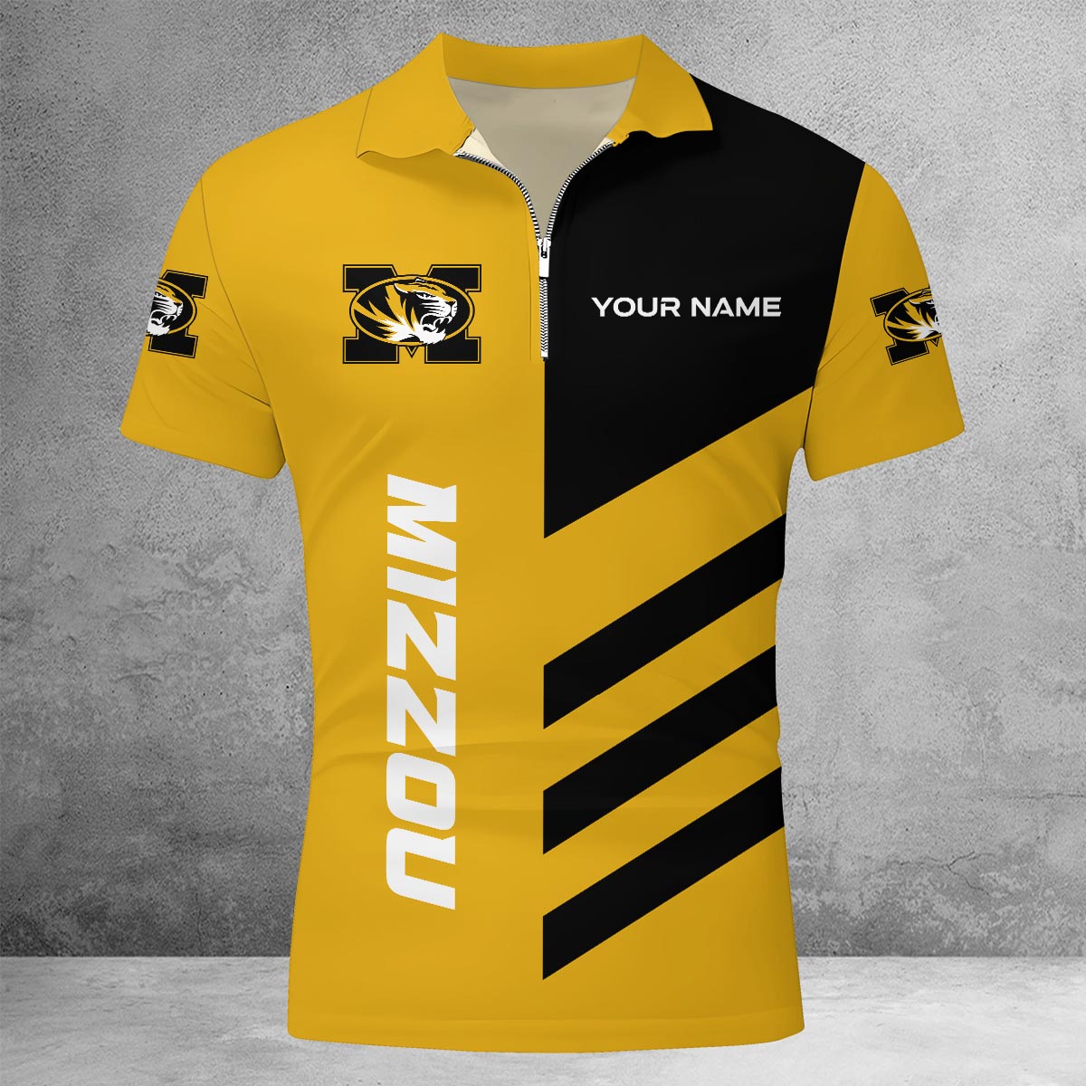 Sportswearmerch Michigan Wolverines NCAA Lapel Zip Polo Shirt For Fan