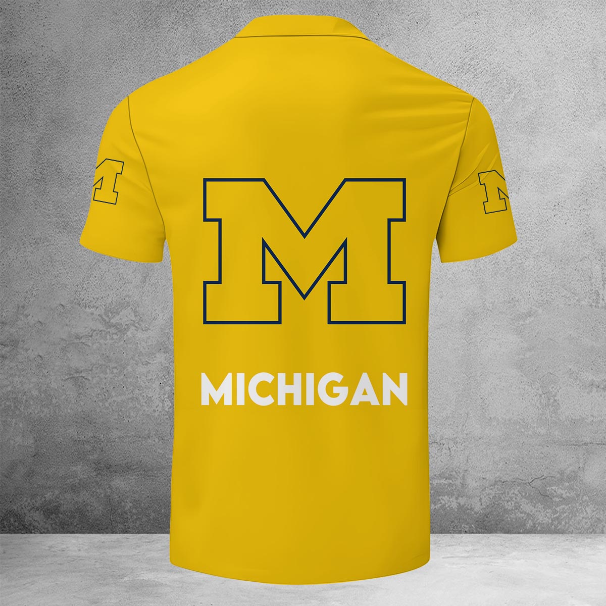 Sportswearmerch Michigan Wolverines NCAA Lapel Zip Polo Shirt For Fan