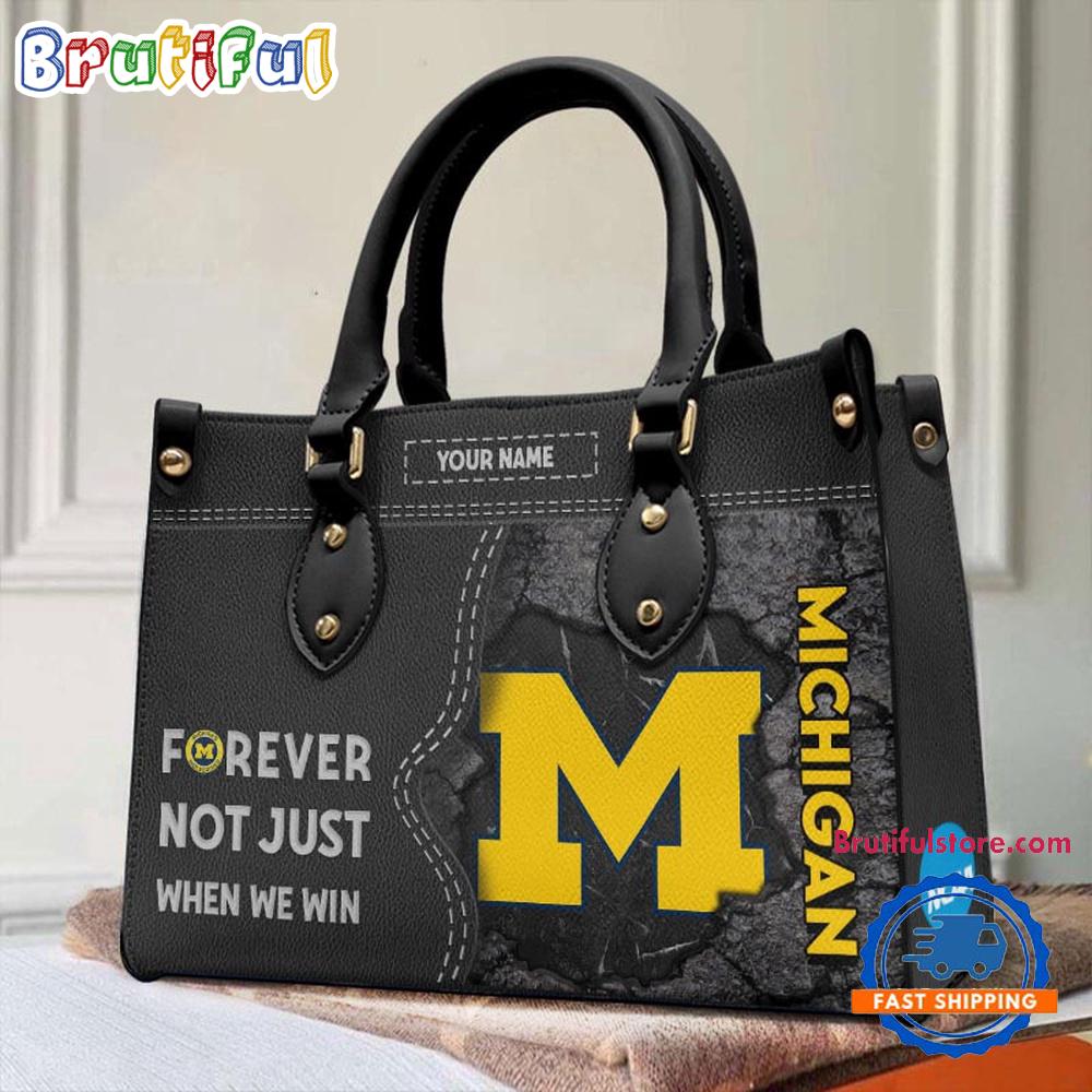 Sportswearmerch Michigan Wolverines NCAA Leather Hand Bag For Fan