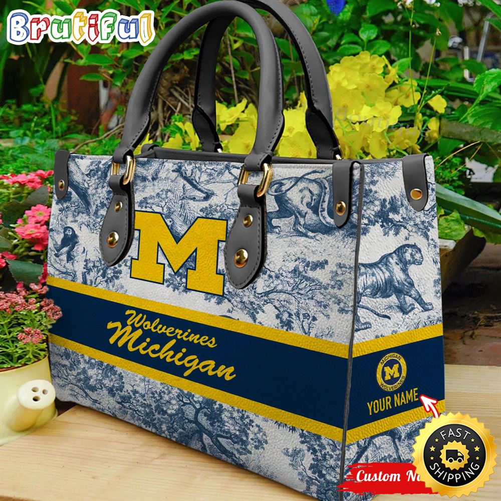 Sportswearmerch Michigan Wolverines NCAA Leather Handbag For Fan