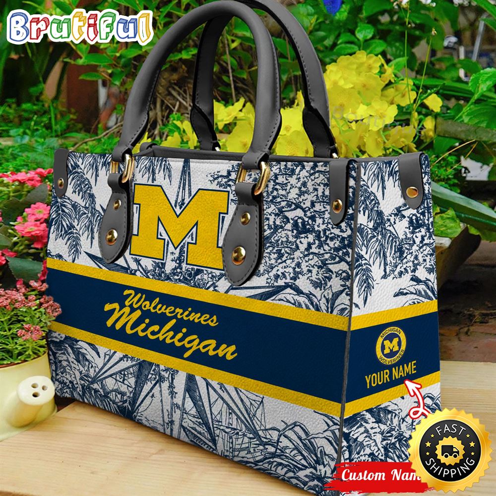 Sportswearmerch Michigan Wolverines NCAA Leather HandBag For Fan