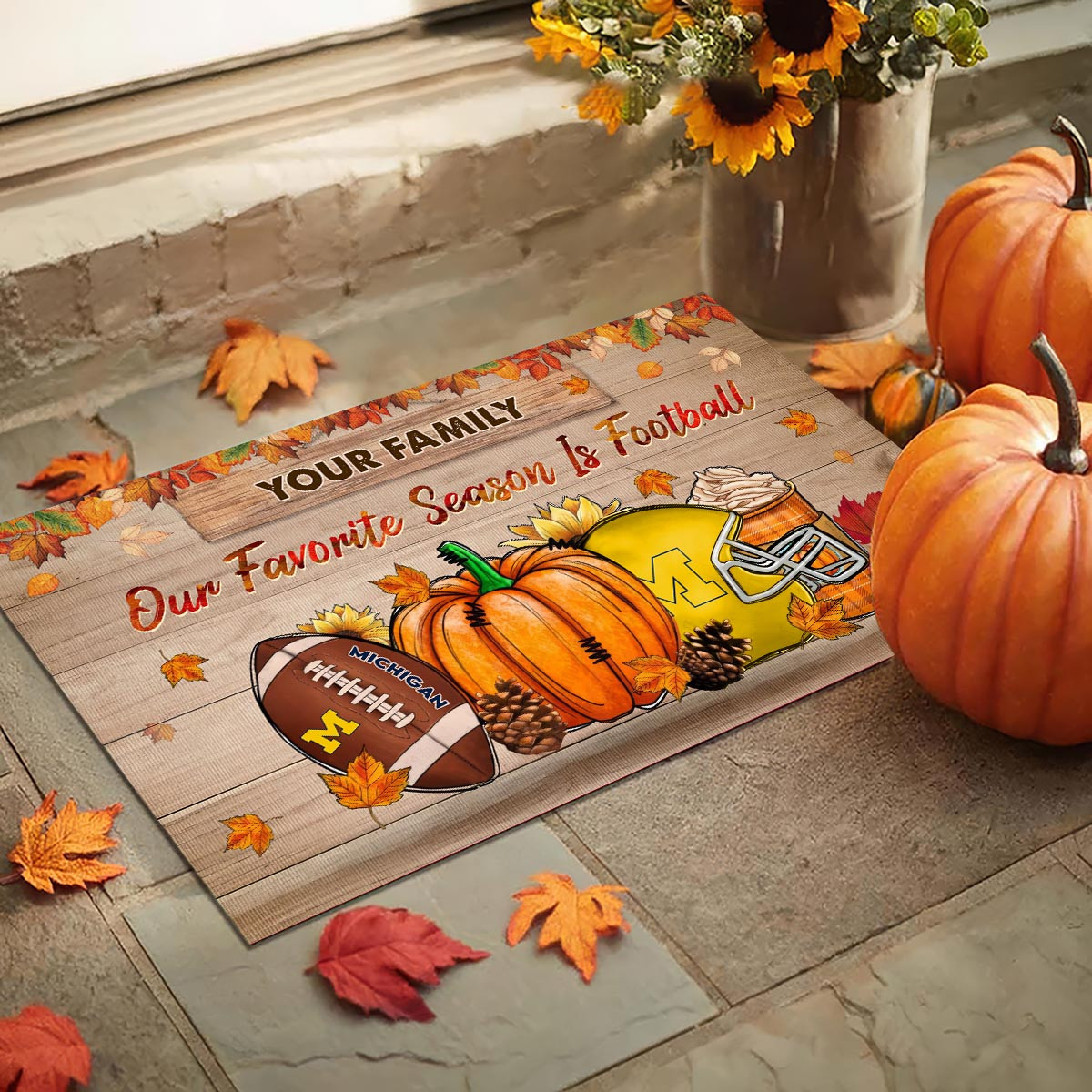 Sportswearmerch Michigan Wolverines NCAA Our Favorite Season is Football Doormat For Fan