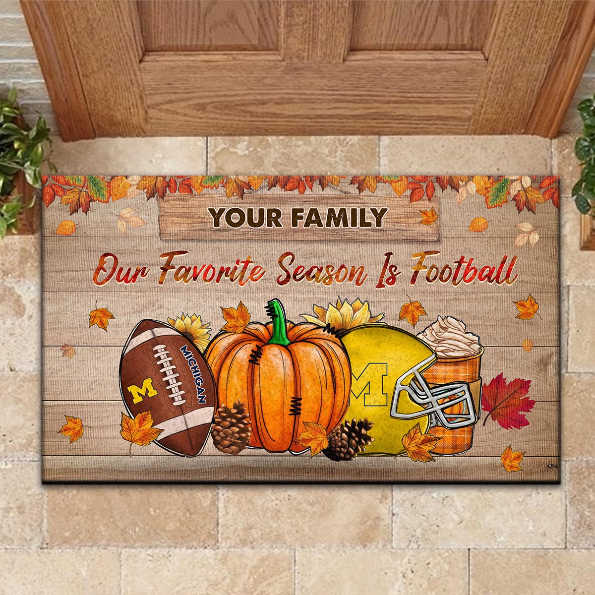 Sportswearmerch Michigan Wolverines NCAA Our Favorite Season is Football Doormat For Fan