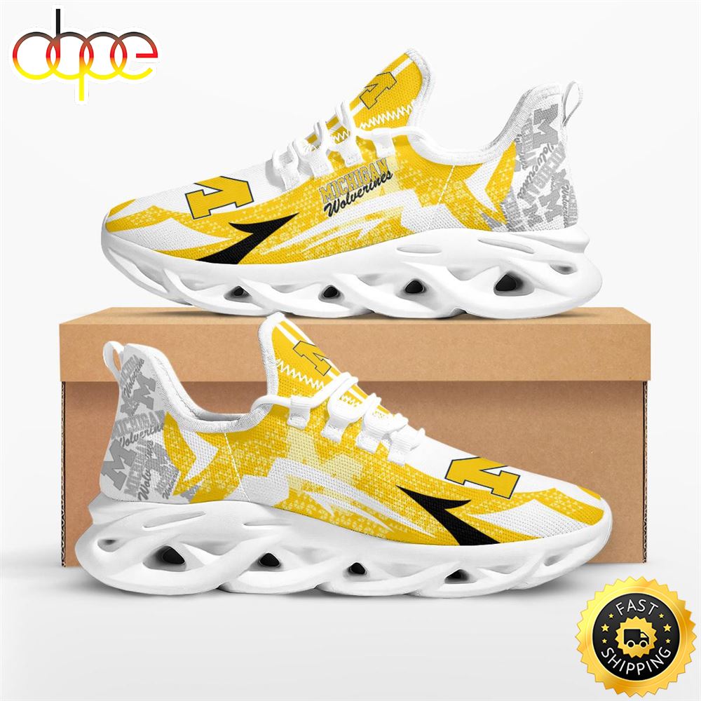 Sportswearmerch Michigan Wolverines NCAA Symbol Geometric Pattern Max Soul Shoes Sneakers For Men And Women