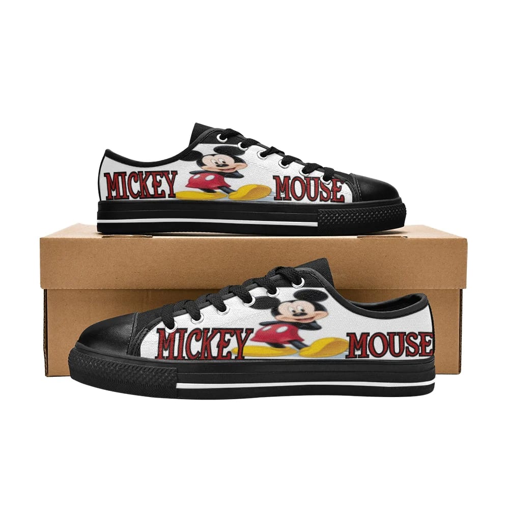 Sportswearmerch Mickey Mouse Kid Designer Shoes Low Top Canvas Sneakers Shoes For Men And Women