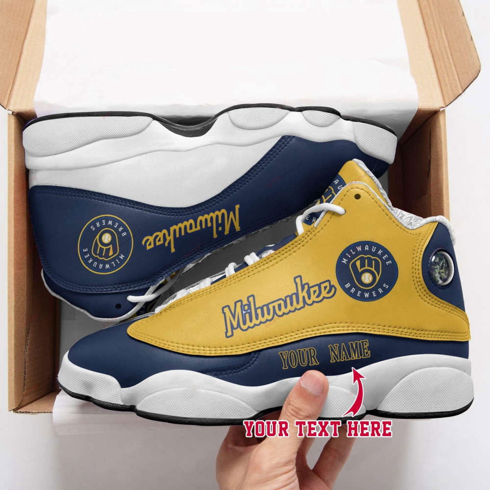 Sportswearmerch Milwaukee Brewers MLB AJ13 Sneakers Shoes For Men And Women
