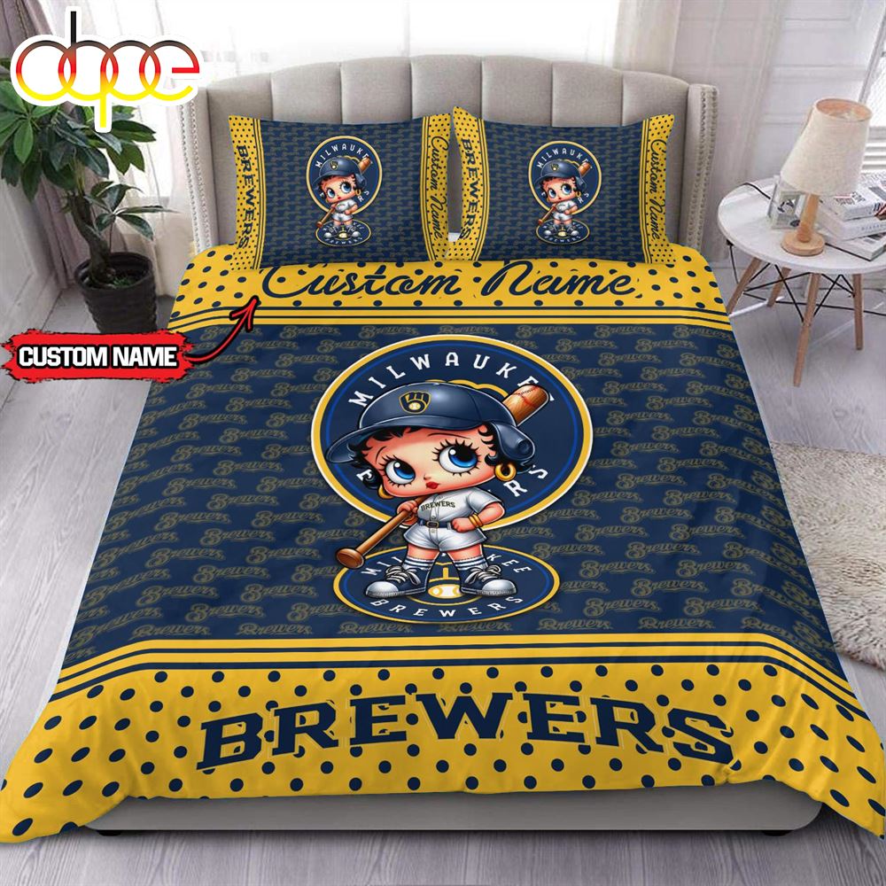 Sportswearmerch Milwaukee Brewers MLB Baseball Bedding Set For Fan