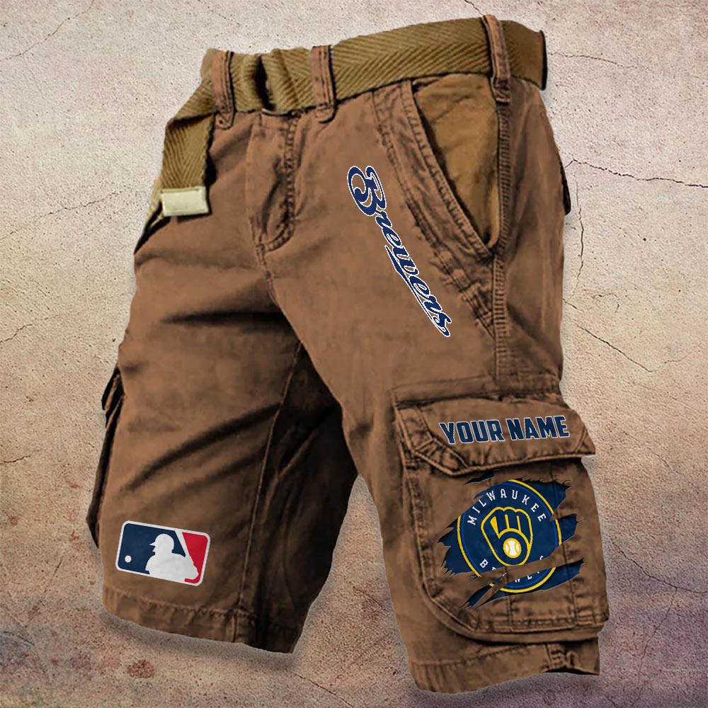 Sportswearmerch Milwaukee Brewers MLB Denim Short For Fan