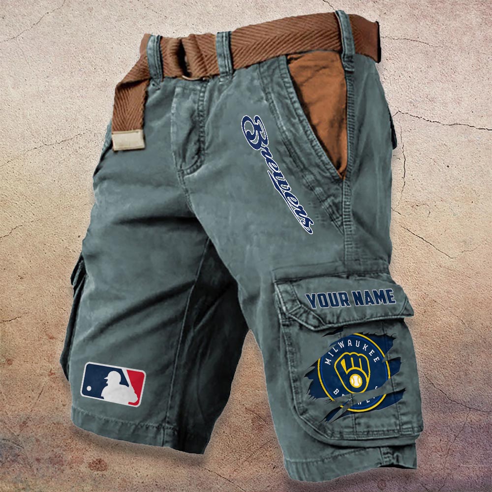 Sportswearmerch Milwaukee Brewers MLB Denim Short For Fan