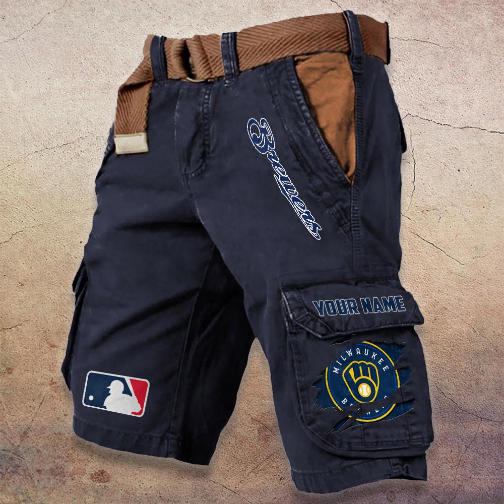 Sportswearmerch Milwaukee Brewers MLB Denim Short For Fan