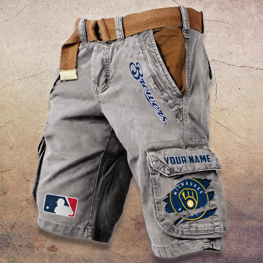 Sportswearmerch Milwaukee Brewers MLB Denim Short For Fan