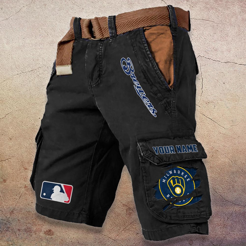 Sportswearmerch Milwaukee Brewers MLB Denim Short For Fan