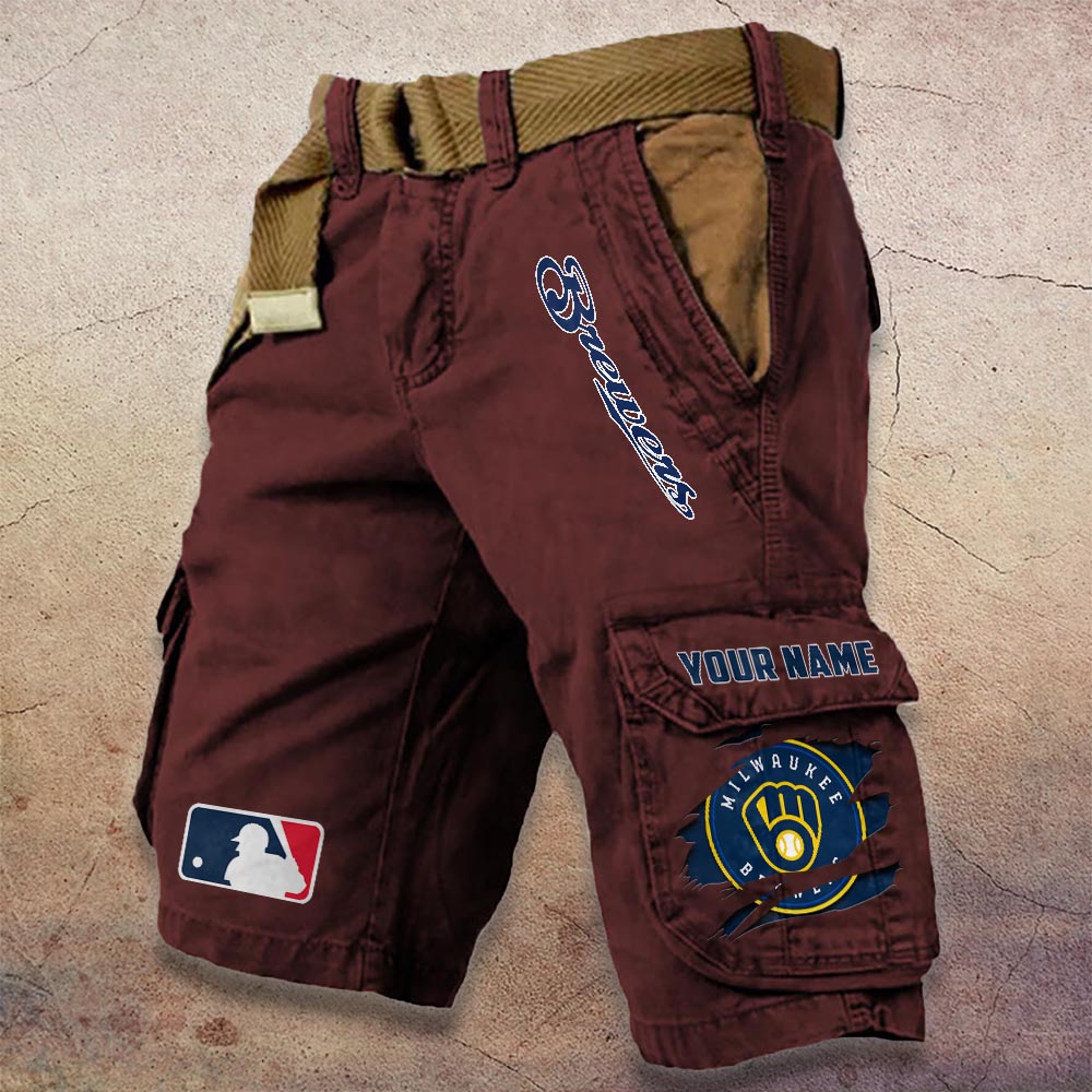 Sportswearmerch Milwaukee Brewers MLB Denim Short For Fan