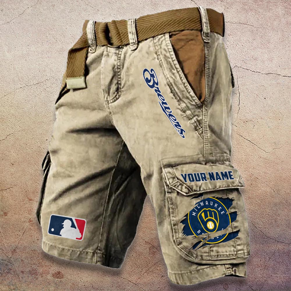 Sportswearmerch Milwaukee Brewers MLB Denim Short For Fan