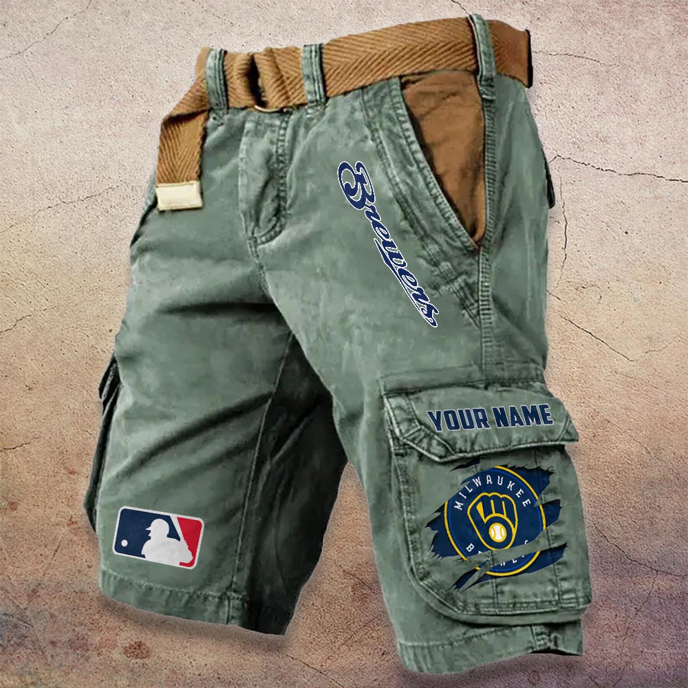 Sportswearmerch Milwaukee Brewers MLB Denim Short For Fan