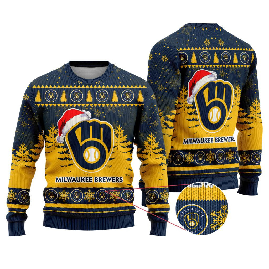 Sportswearmerch Milwaukee Brewers MLB Funny Christmas Ugly Sweater For Fans