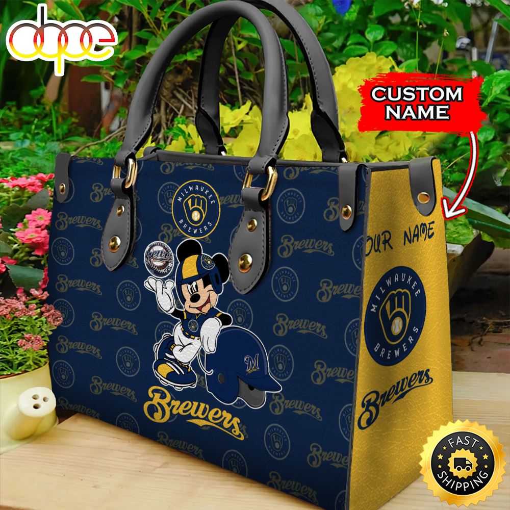 Sportswearmerch Milwaukee Brewers MLB Mickey Leather Bag For Fan