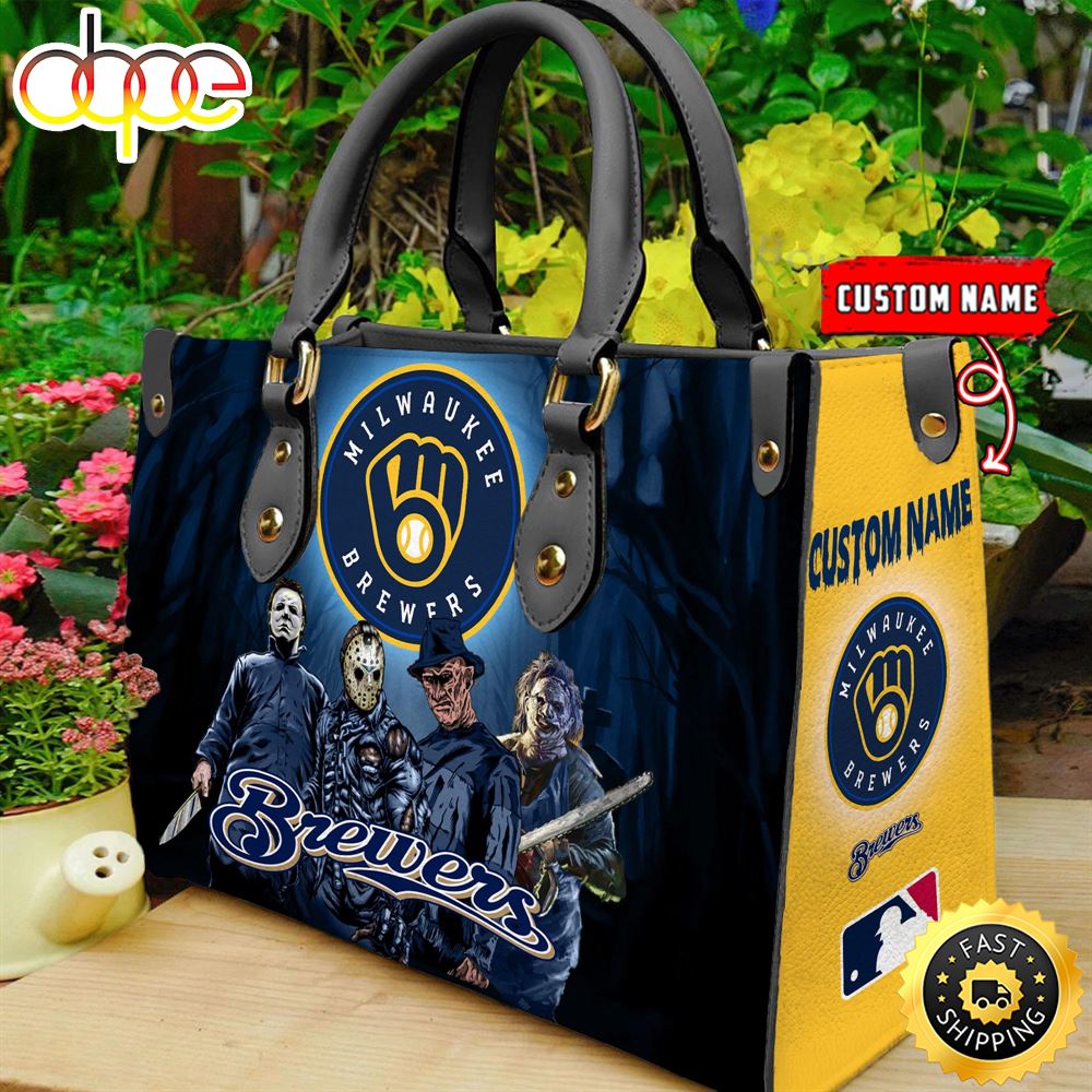 Sportswearmerch Milwaukee Brewers MLB Women Leather Hand Bag For Fan