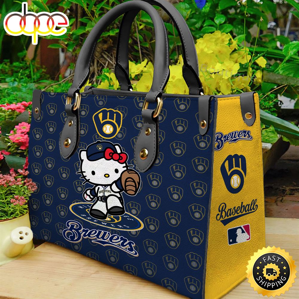 Sportswearmerch Milwaukee Brewers MLB x Kitty Women Leather Hand Bag For Fan