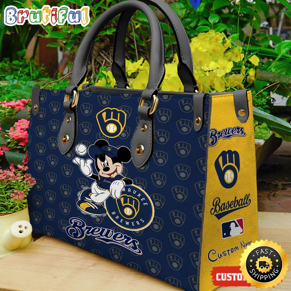 Sportswearmerch Milwaukee Brewers MLB x Mickey Leather Handbag For Fan