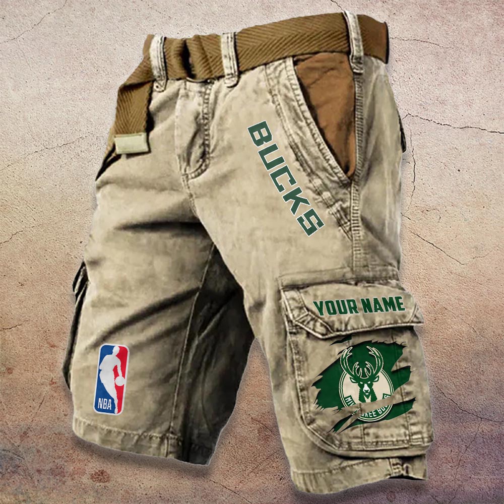 Sportswearmerch Milwaukee Bucks NBA Denim Short For Fan