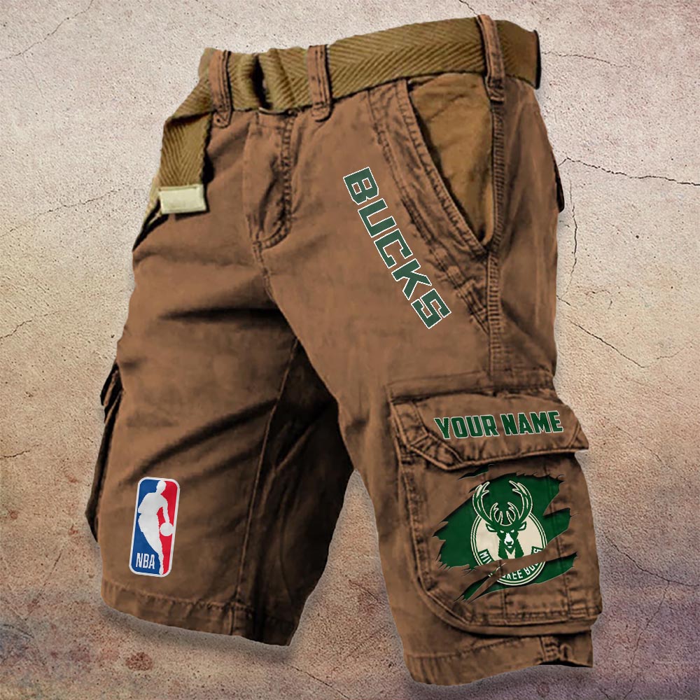 Sportswearmerch Milwaukee Bucks NBA Denim Short For Fan