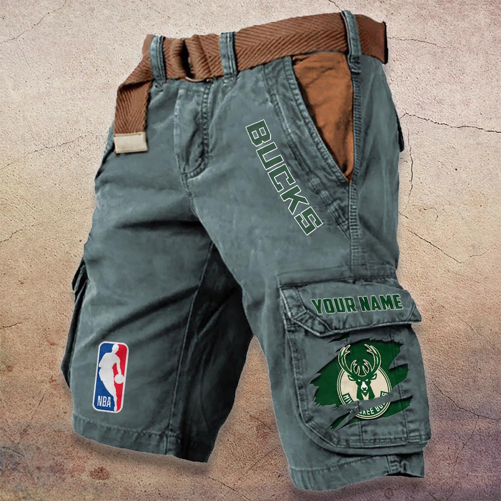 Sportswearmerch Milwaukee Bucks NBA Denim Short For Fan