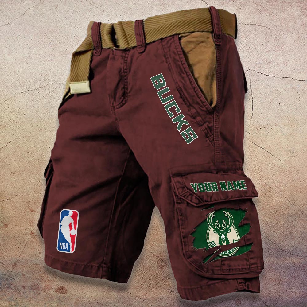 Sportswearmerch Milwaukee Bucks NBA Denim Short For Fan