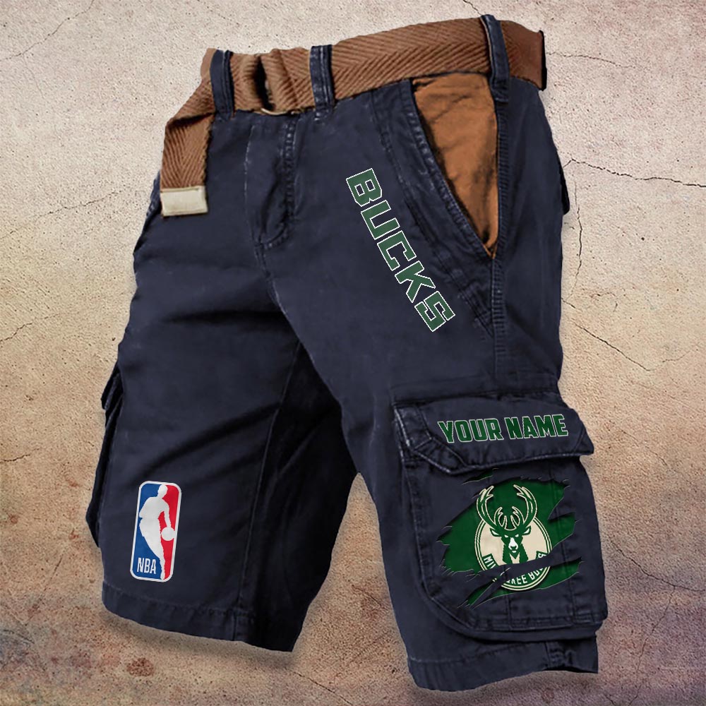 Sportswearmerch Milwaukee Bucks NBA Denim Short For Fan