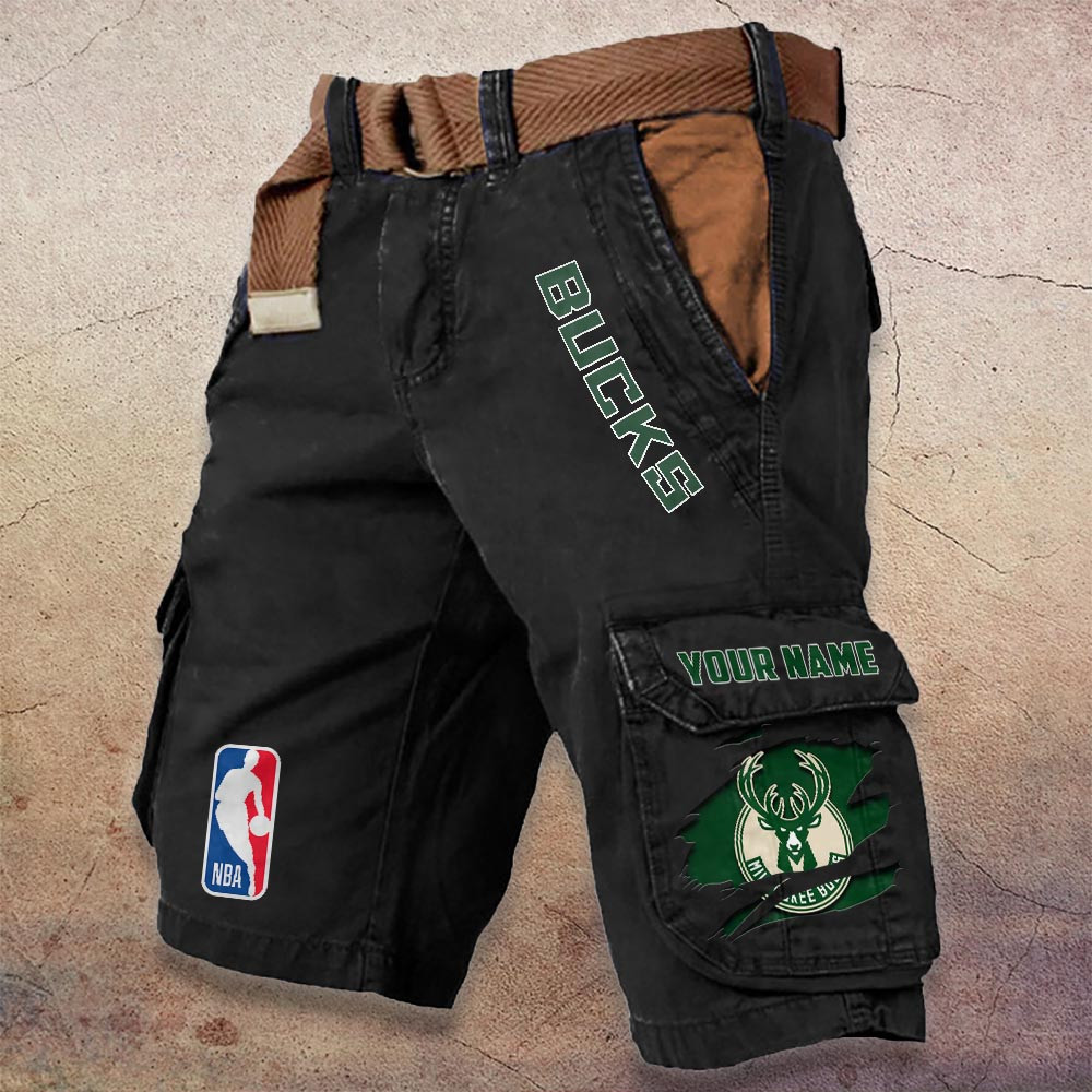 Sportswearmerch Milwaukee Bucks NBA Denim Short For Fan
