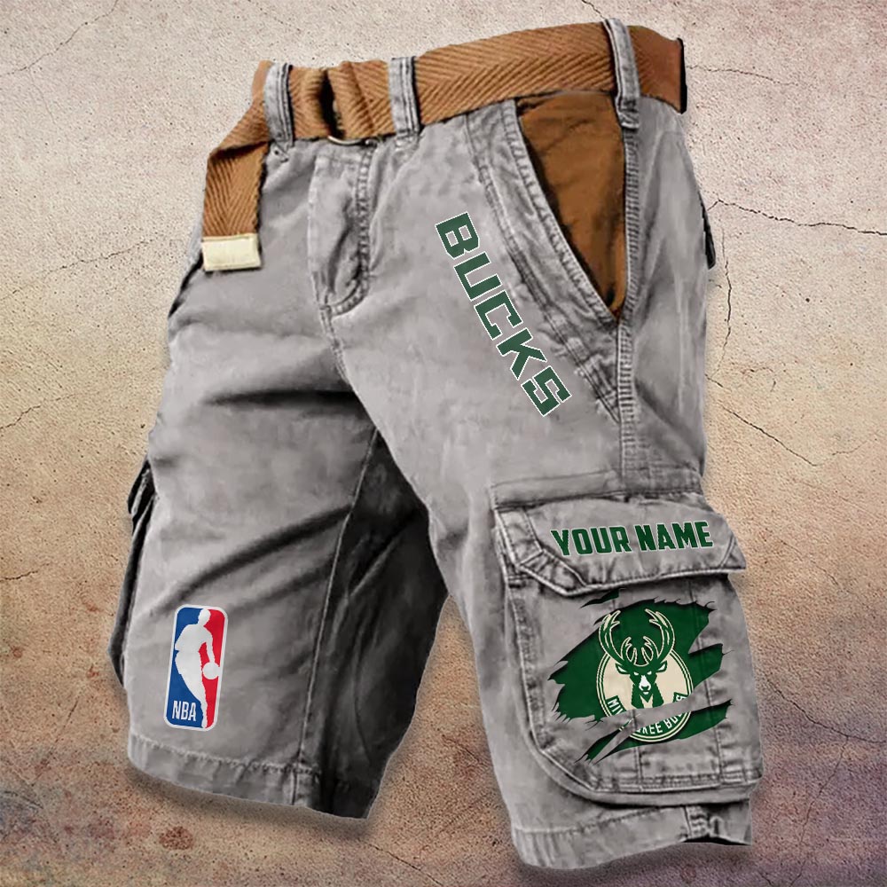 Sportswearmerch Milwaukee Bucks NBA Denim Short For Fan