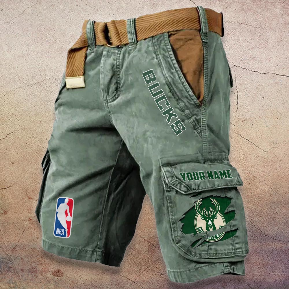 Sportswearmerch Milwaukee Bucks NBA Denim Short For Fan